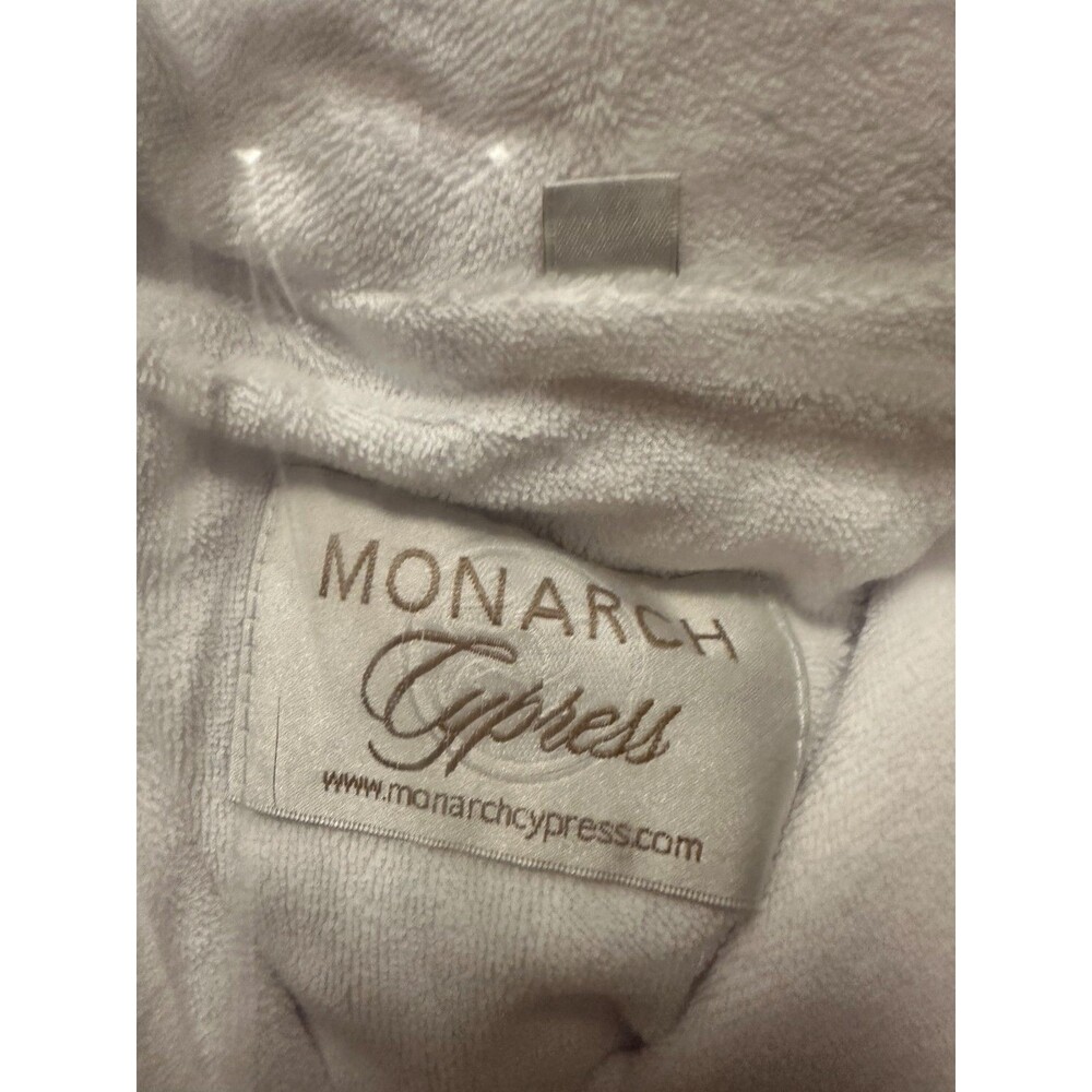 New Monarch Cypress White Terry Cloth Bathrobe Spa Hotel Robe One Size - Picture 4 of 5